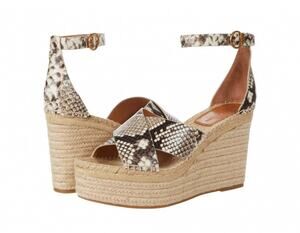 Tory Burch Snake Embossed Leather Espadrille Flats Women’s Size 9